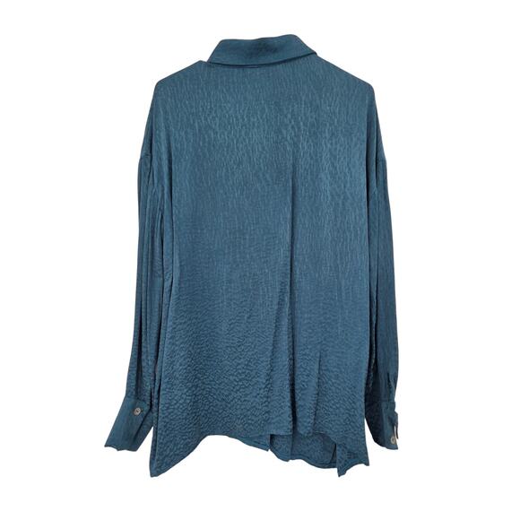 BASTET NOIR X PUPI MILENA SZ 38 ANIMAL PRINT SATIN BUTTON UP LONG SLEEVE BLOUSE - Picture 2 of 6